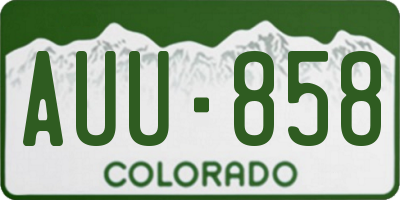 CO license plate AUU858