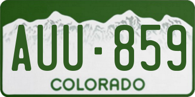CO license plate AUU859