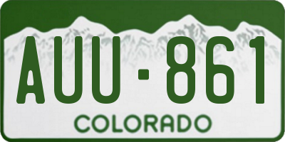 CO license plate AUU861