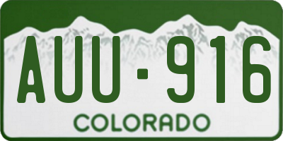 CO license plate AUU916