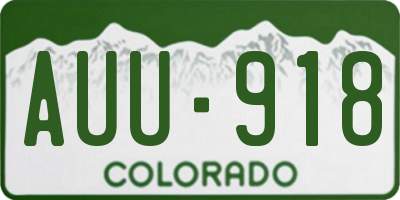 CO license plate AUU918