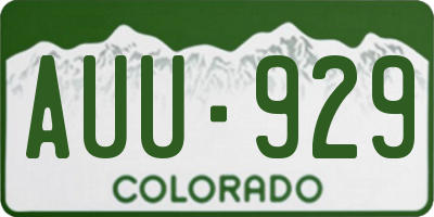 CO license plate AUU929