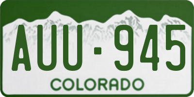 CO license plate AUU945