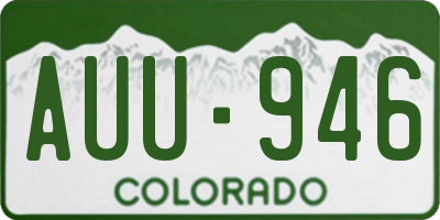 CO license plate AUU946