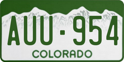 CO license plate AUU954