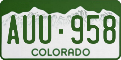 CO license plate AUU958