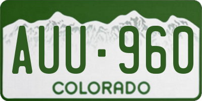 CO license plate AUU960