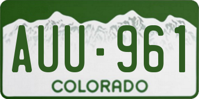 CO license plate AUU961