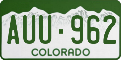 CO license plate AUU962