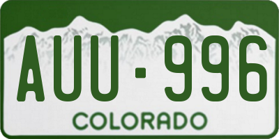 CO license plate AUU996