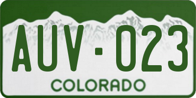 CO license plate AUV023