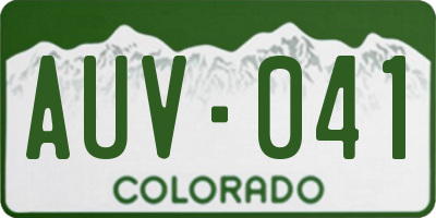 CO license plate AUV041
