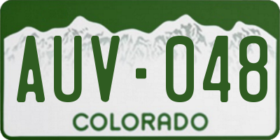 CO license plate AUV048