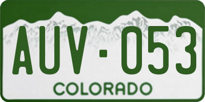 CO license plate AUV053
