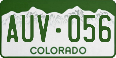 CO license plate AUV056