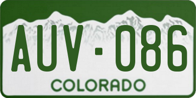 CO license plate AUV086