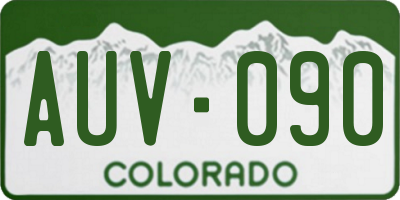 CO license plate AUV090