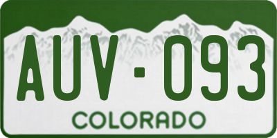 CO license plate AUV093