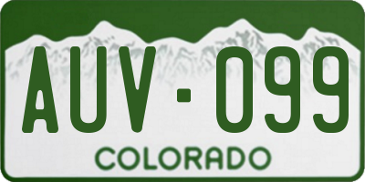 CO license plate AUV099