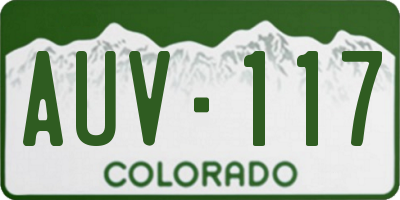 CO license plate AUV117