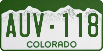 CO license plate AUV118