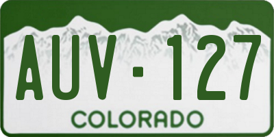 CO license plate AUV127