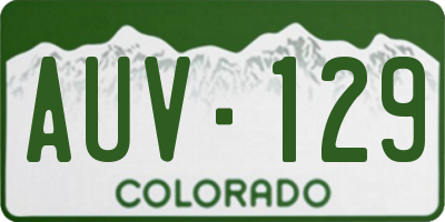 CO license plate AUV129