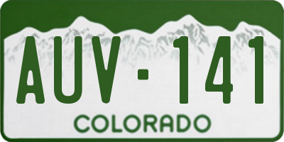 CO license plate AUV141