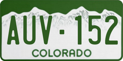 CO license plate AUV152
