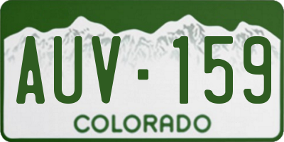 CO license plate AUV159