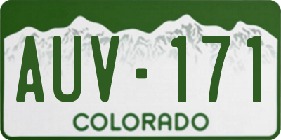 CO license plate AUV171