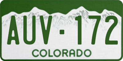 CO license plate AUV172