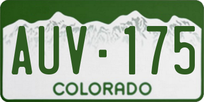 CO license plate AUV175
