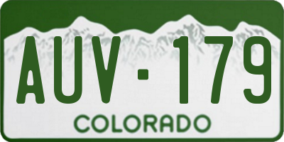 CO license plate AUV179