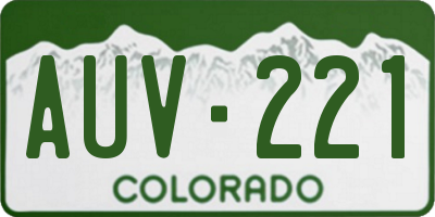 CO license plate AUV221