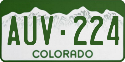 CO license plate AUV224