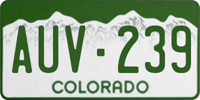 CO license plate AUV239
