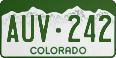 CO license plate AUV242