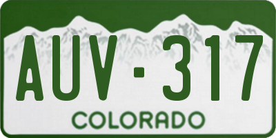 CO license plate AUV317