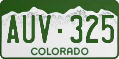 CO license plate AUV325