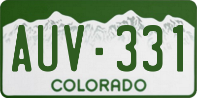 CO license plate AUV331