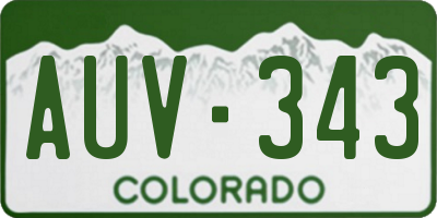 CO license plate AUV343