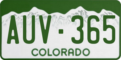 CO license plate AUV365