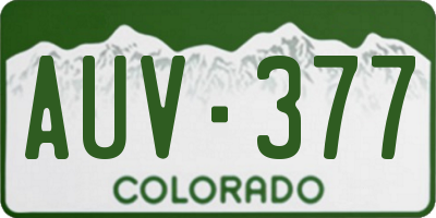 CO license plate AUV377