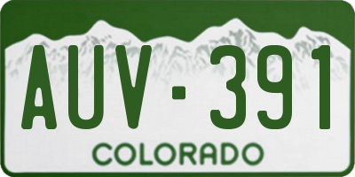 CO license plate AUV391