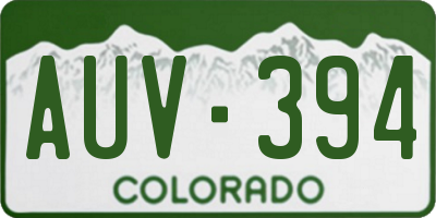 CO license plate AUV394