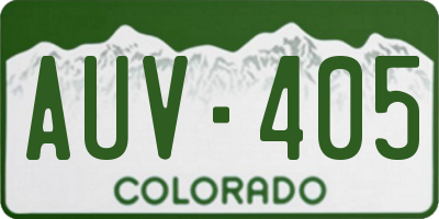 CO license plate AUV405