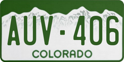 CO license plate AUV406
