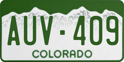 CO license plate AUV409