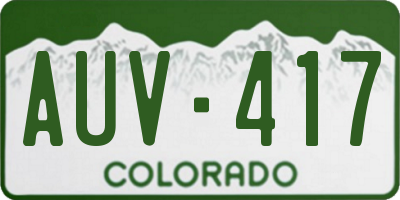 CO license plate AUV417